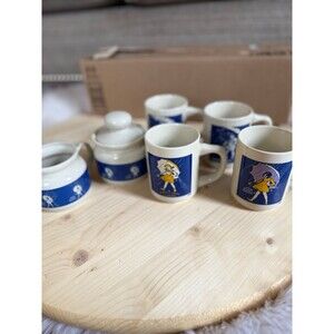 Morton Salt company mugs and creamer set